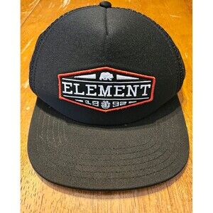 Element Snapback Hat Headwear Black Red White Adjustable Strap Trucker Hat